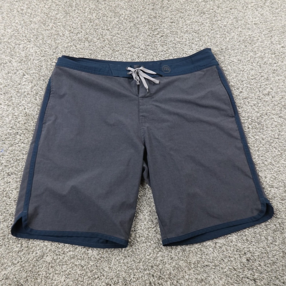 Travis Matthew Shorts Mens XL Blue Gray Board Swim Trunks Surf Performance Golf